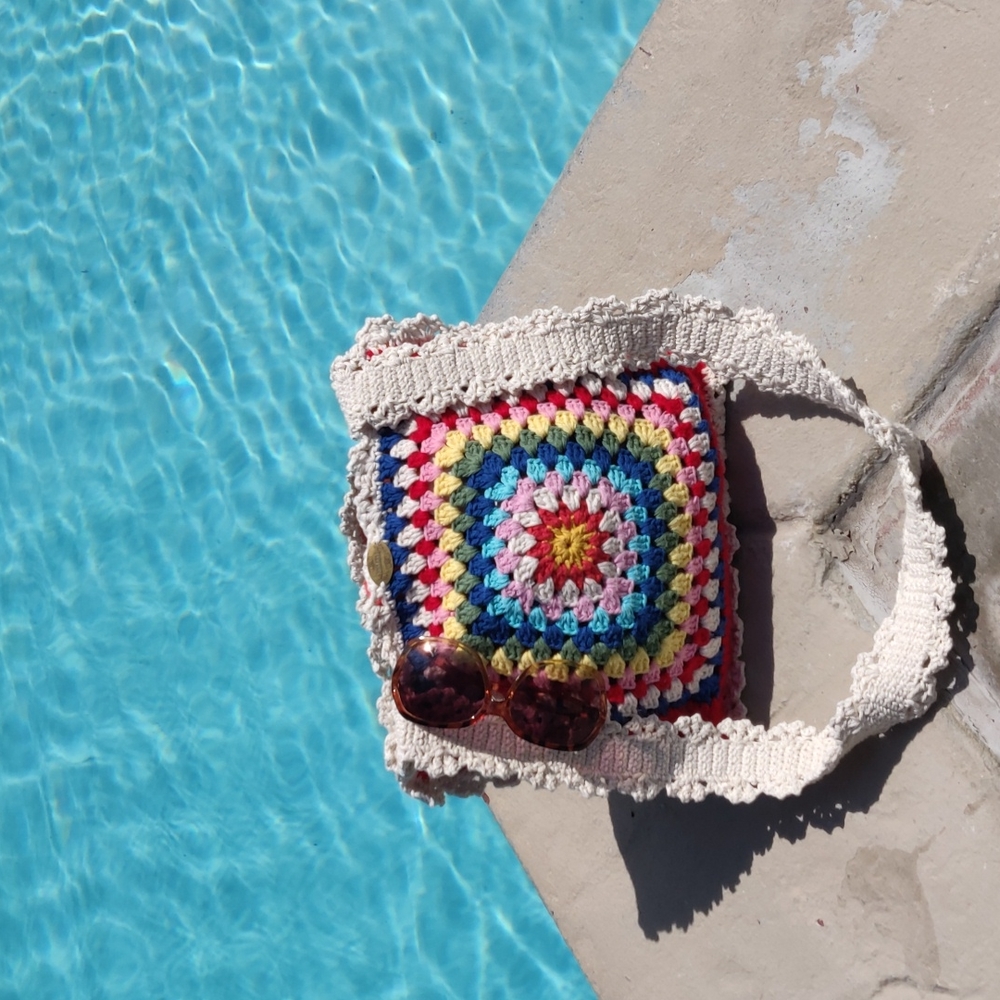 %100 Handmade Crochet  Boho Vintage Style🧶Tote Shoulder Women's Bag - Picture 6 of 16